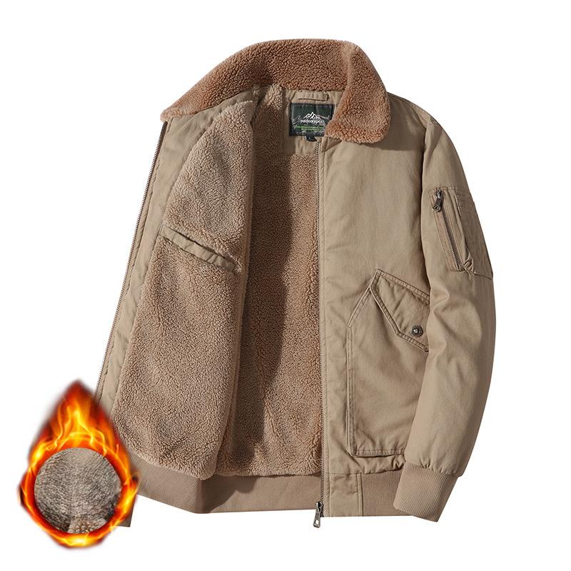 Мужская зимняя одежда с хлопковой подкладкой Повседневная утолщенная молодежная куртка с ворсом Куртка с хлопковой подкладкой Свитер с воротником Куртка с хлопковой подкладкой