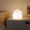 Ночной светильник в виде цыпленка с рисунком Пэта, сенсорная лампа на прикроватной тумбочке, силиконовый детский ночник, перезаряжаемый, сжимаемый, в виде животного, с 3 режимами освещения