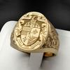Винтажное Позолоченное 18K Золотом Кольцо Крестного Отца для Мужчин Роскошные Свадебные Помолвочные Украшения