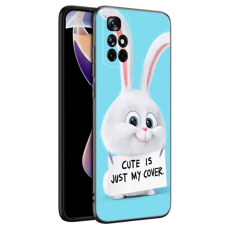 Cartoon Rabbit Phone Case For Xiaomi Redmi Note 7 8 9 10 Lite 11 11E 11T 12 Pro 11S 4G 10T 5G 8T 9S 10S Soft TPU Black Cover