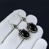 Black Onyx Gemstone 925 Sterling Silver Earring, Boho Silver Jewelry Dangle Earrings, Gifts For Valentine Gifts For Her
