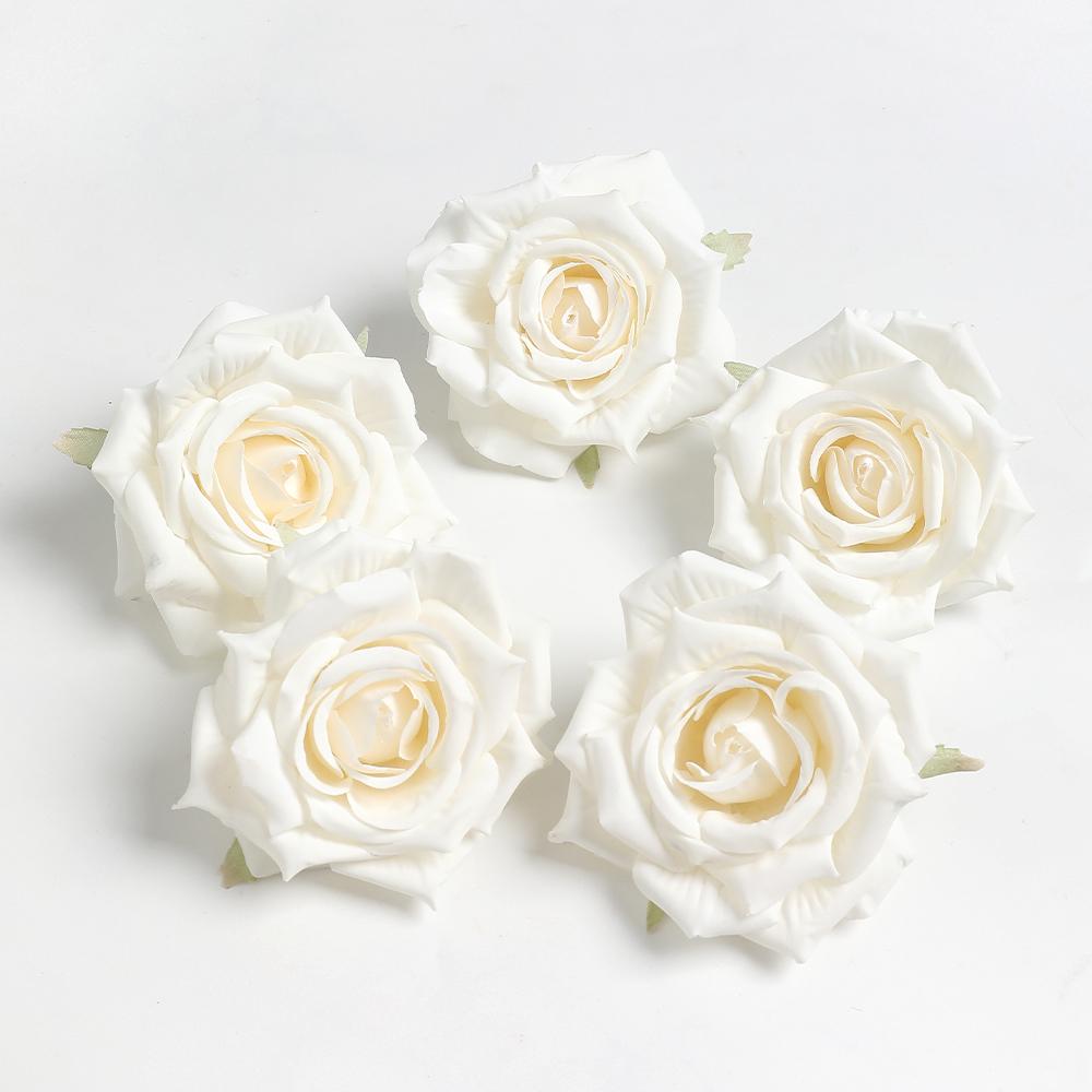 3/5/10Pcs Rose Artificial Silk Fake Flowers for Home Room Decoration DIY Accessories 8cm Fake Flowers Wedding Brides Party Decor