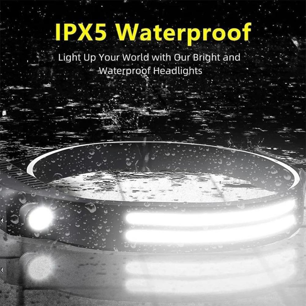 3000 мАч USB перезаряжаемый COB светодиодный индукционный налобный фонарь со встроенным аккумулятором 3000 мАч фонарик для кемпинга и рыбалки