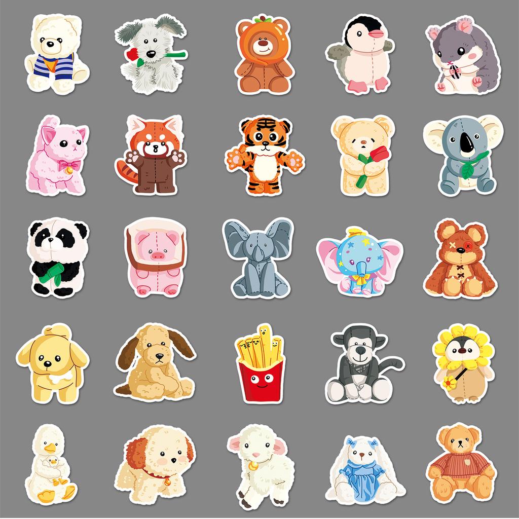 50 плюшевых игрушек, граффити, трансграничные мультфильмы, милые оригинальные украшения гука, чехлы для телефонов, наклейки на багаж, водонепроницаемые