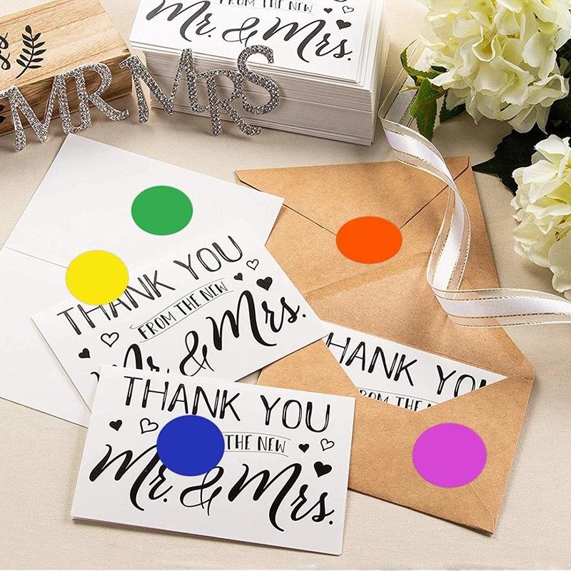 50-500Pcs Black Paper Stickers Round Blank Handmade Sticker Adhesive DIY Labels Gift Package Envelope Sealing Sticker Stationery