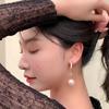 1 Pair Women Huggie Earrings Hollow Faux Pearl Anti-allergy Lightweight Ear Decoration Jewelry Prom Cocktail Party Hanging Earrings Dangle Earrings