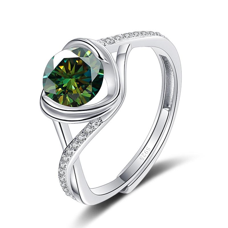 Bague Ringen Женское обручальное кольцо с крестом в один карат из камня Mosang из чистого золота 925 пробы, свадебные украшения, измененный размер