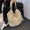 Casual Large-capacity Woven Bag New Hollow Lazy Wind Shoulder Bag Casual Beach Bag Women's Bag