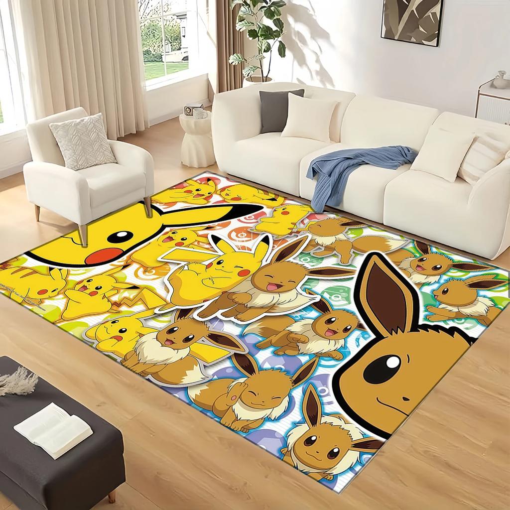 Pokemon Pikachu Cartoon Carpet Rug for Living Room Bedroom Home Sofa Decoration,kids Non-slip Floor Mat Christmas Gift