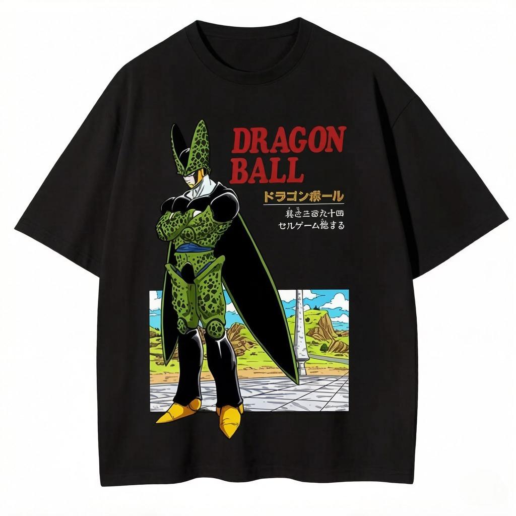 Unisexs Tshirt Japanese Anime Dragon Ball Print Tshirt Harley Cooku Cotton Tshirt Pop Street Style Shortsleeved Top White