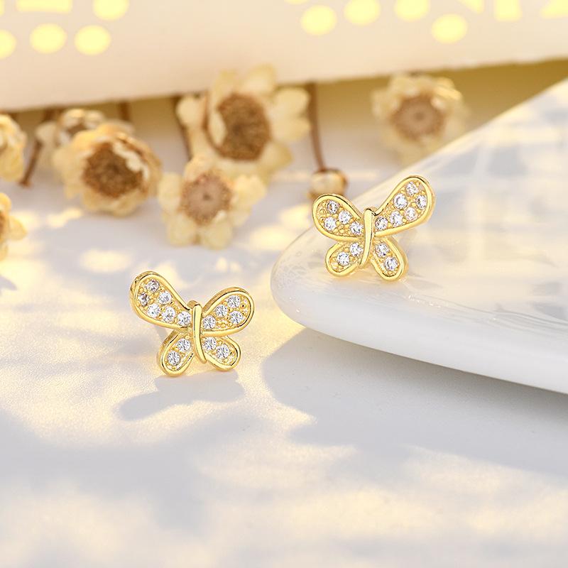 New 925 Sterling Silver High Quality Zircon Stud Earrings for Women Exquisite Student Girlfriend Jewelry Accessories Wedding