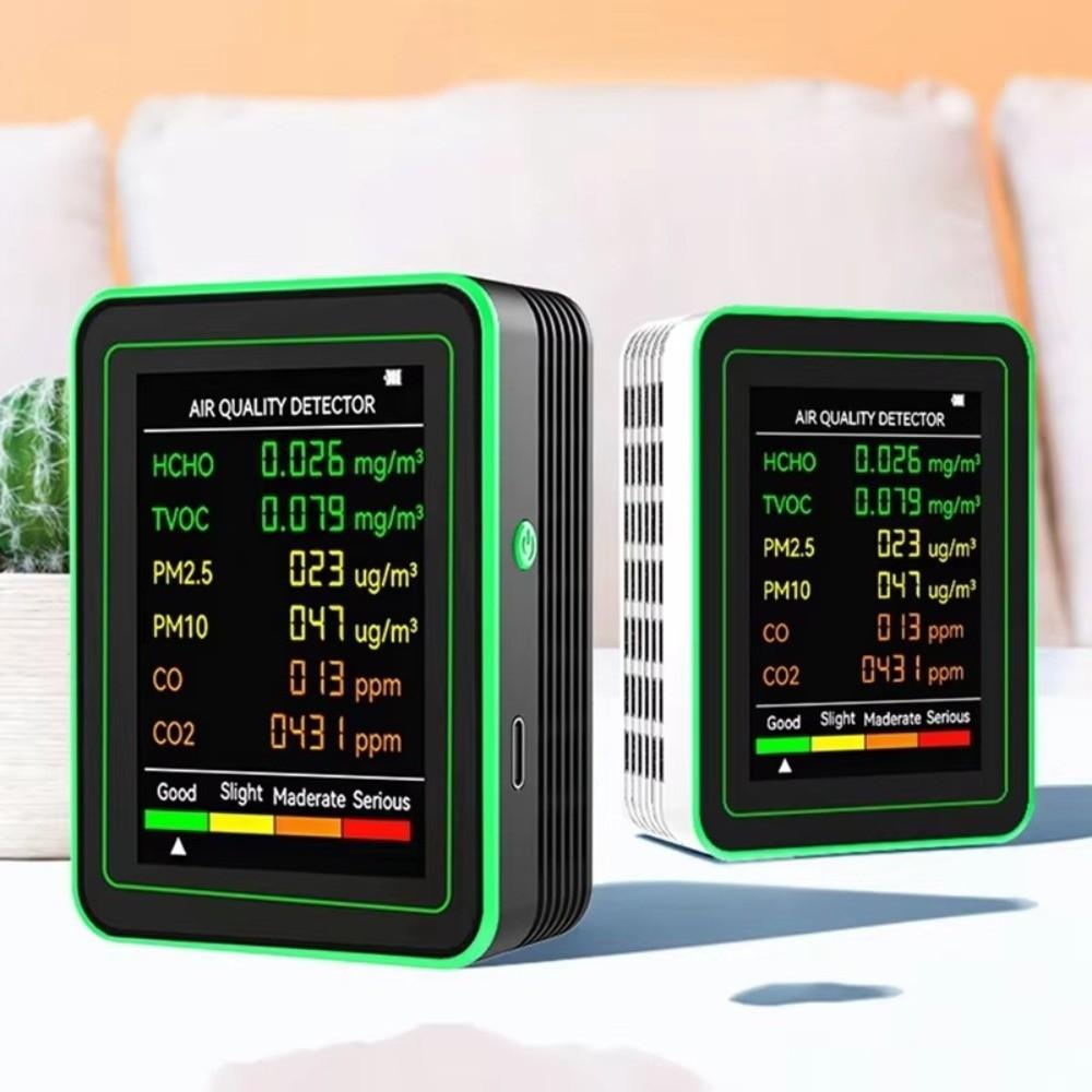 Intelligent Air Quality Monitor 6 in 1 TVOC CO2 Sensor Carbon Dioxide Detector For Home Office