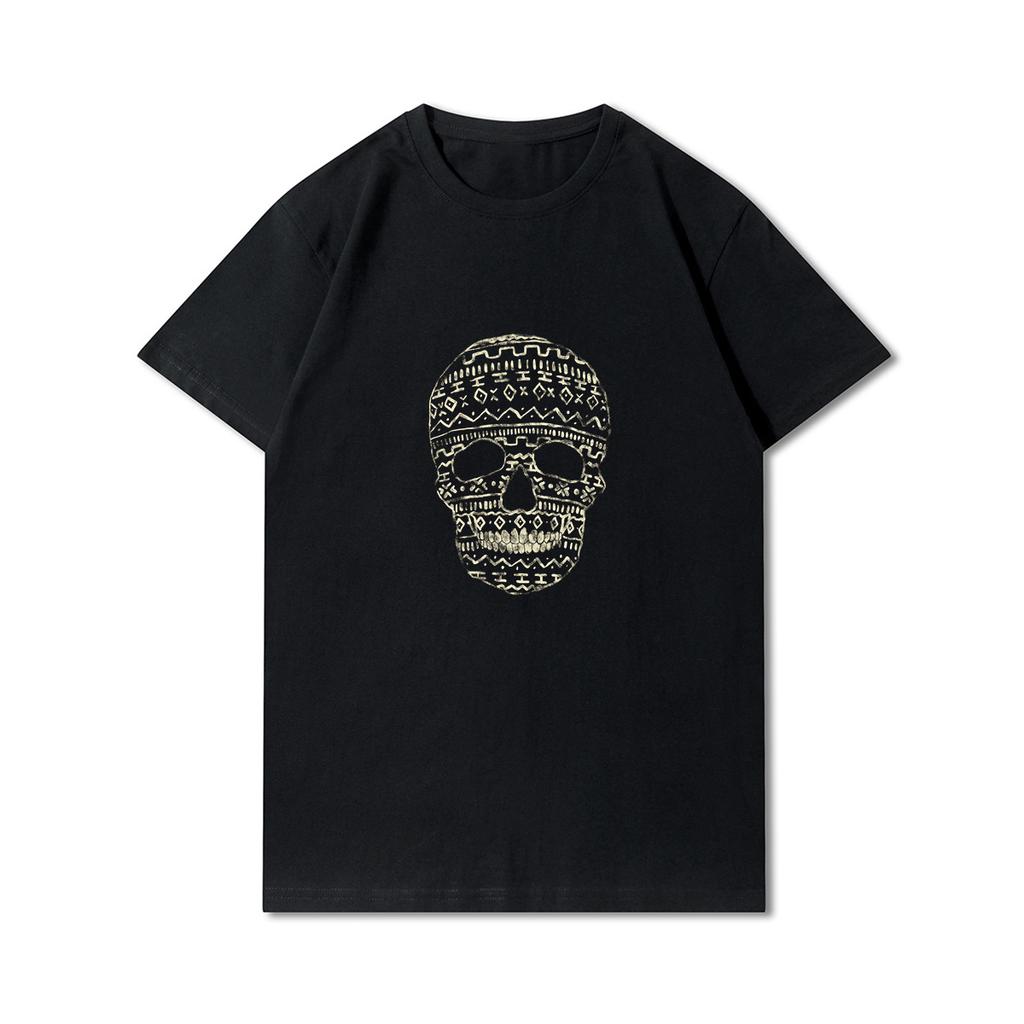 Plus Size 30 Patterns Cotton Harajuku Men T-Shirt Skull Print Tees Round Neck T Shirt Casual Tops