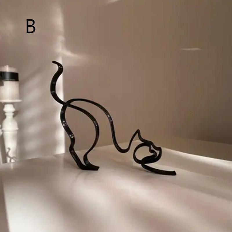 Художественная скульптура из металла Собака Абстрактное минималистское искусство Железные фигурки Офисные настольные аксессуары для украшения дома