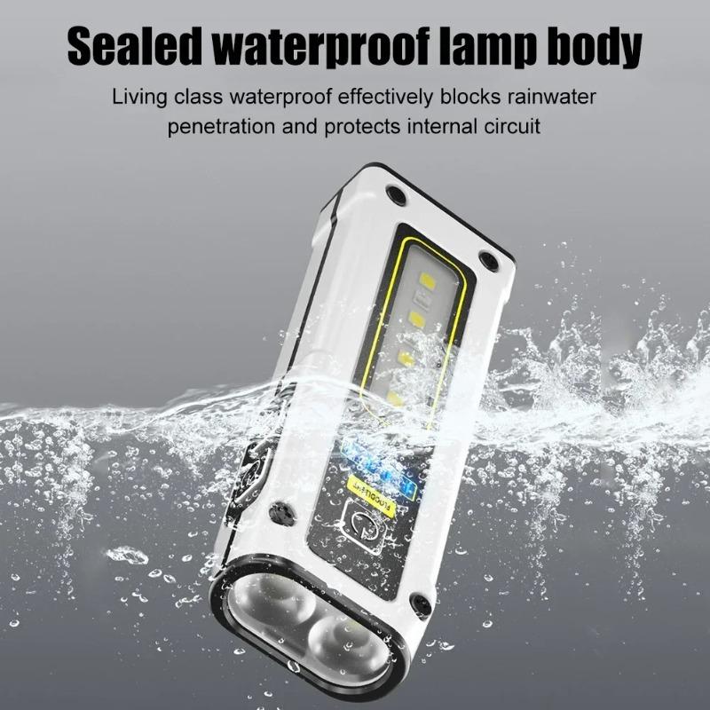 NEW Super Bright LED Source Flashlight Work Lamp with Magnet Alarm SOS Key Chain Power Bank Waterproof Emergency Flashlight