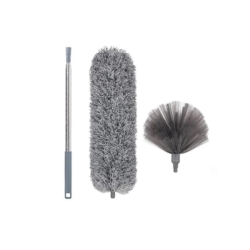 BEPAN Ceiling fan dust removal with extension rod Spider web and corner brush cleaning kit 2 dust removal heads Clean telescopic rod