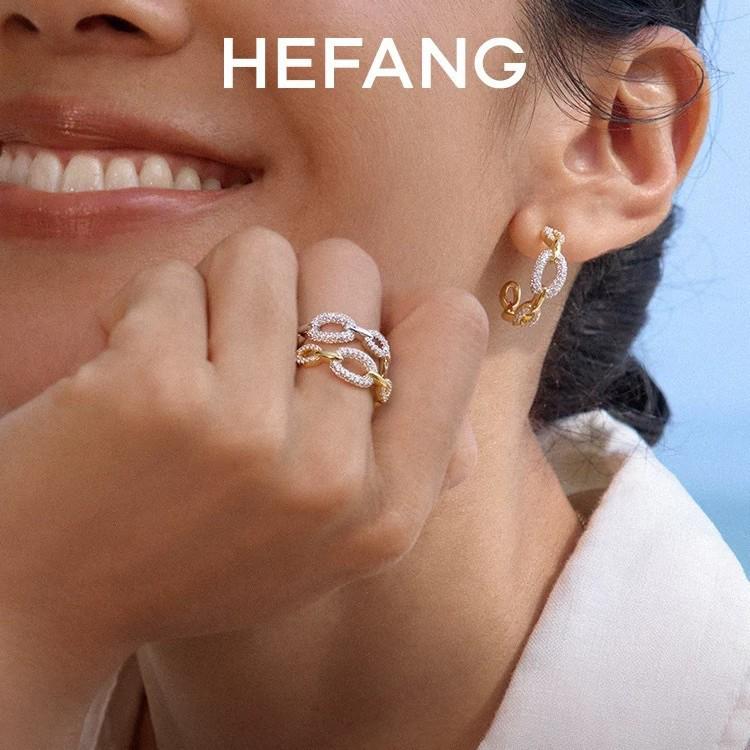 HEFANG Легкая Роскошь Женские Цепочечные Серьги - Модные и Универсальные для Поездок на Работу или Свиданий, Высококачественные Аксессуары-Гвоздики.