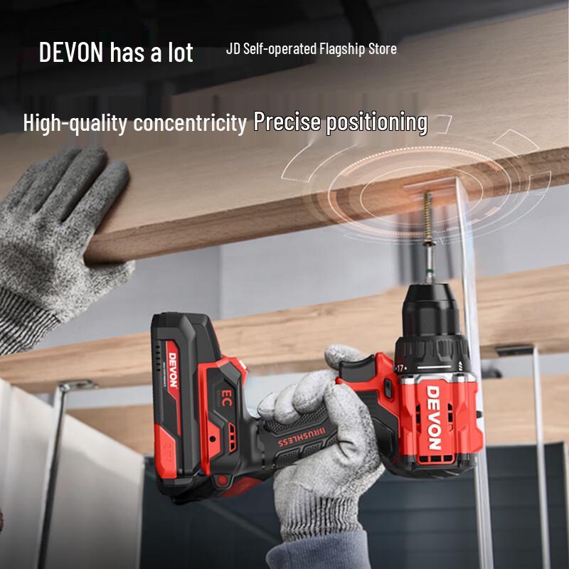 Бесщеточная аккумуляторная ударная дрель-шуруповерт Devon 20V, штекер CN (адаптер в комплекте)