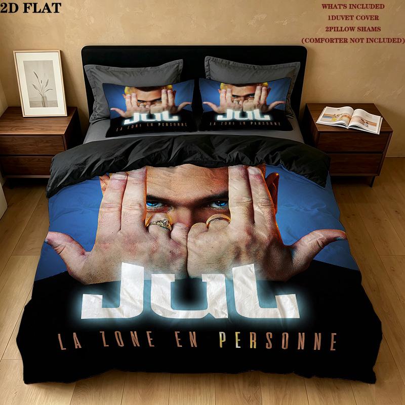 Jul C'Est Pas Des Lol Pattern Bedding Quilt Set Quilt Cover Pillowcase Home Birthday Gift(1 * duvet cover + 2 * pillowcase, without core)