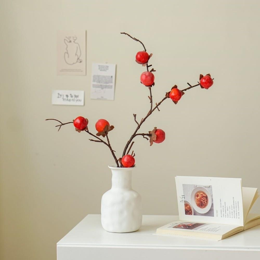 Real Touch Simulation Fruit Branches 8 Heads Faux Plant Branches Indoor Decoration