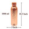 Pure Copper Hammered Finish Bottle, Stoarage & Drinkware, Health Benefits, Volume-1000ML, Pack of 1