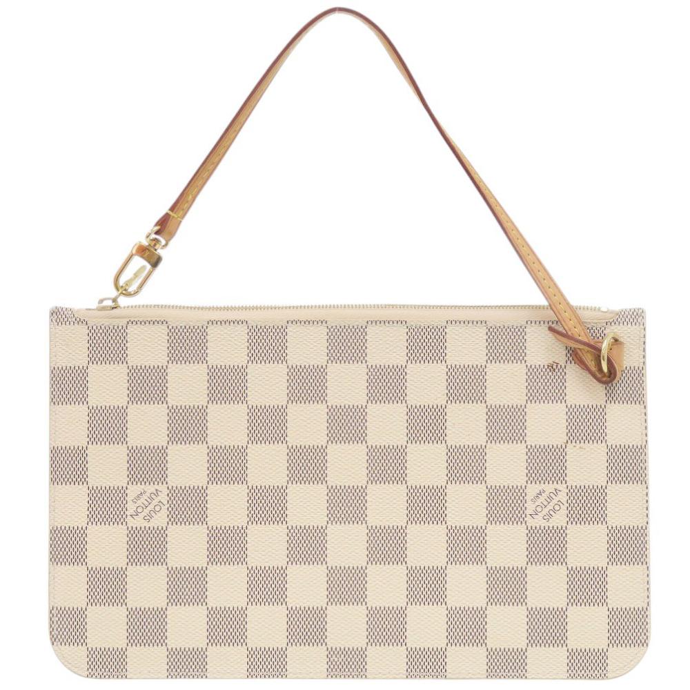 Used AUTHENTIC LOUIS VUITTON Damier Azur Neverfull pouch for MM / GM Pouch