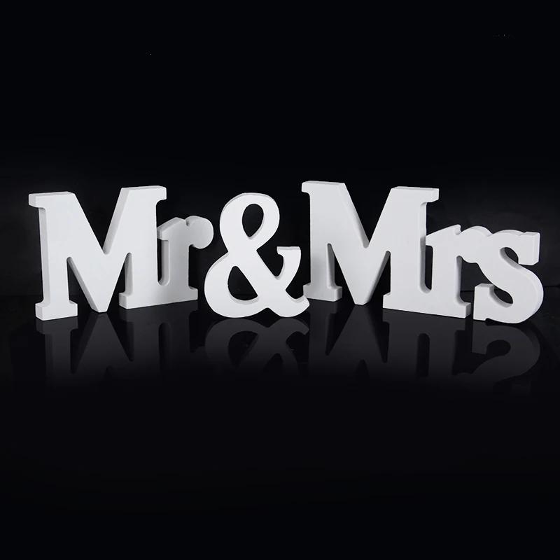 3 шт./ комплект, деревянные белые буквы Mr & Mrs, декор стола, романтическая пара, свадебная вечеринка, украшение ко Дню святого Валентина