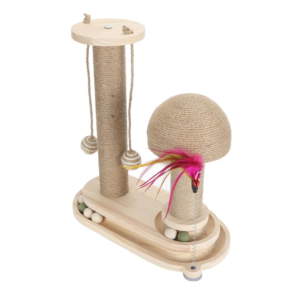 Когтеточка для кошек 2-слойная с треком для мячей, интерактивная, высокая, когтеточка для котят с дразнилкой для домашних кошек, овальная