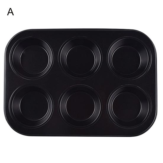 Cupcake Pan 6/12 Cavity Reusable Non-stick Bakeware Carbon Steel Kitchen Biscuit Muffin Tray Mold Pan Bakery Supplies