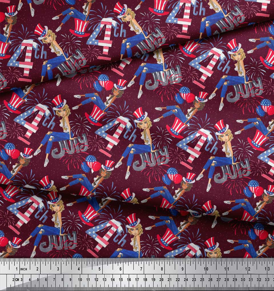 Soimoi Черная японская креп-сатиновая ткань для женщин, воздушных шаров и фейерверков с принтом для вечеринок, ткань по метрам 42 дюйма