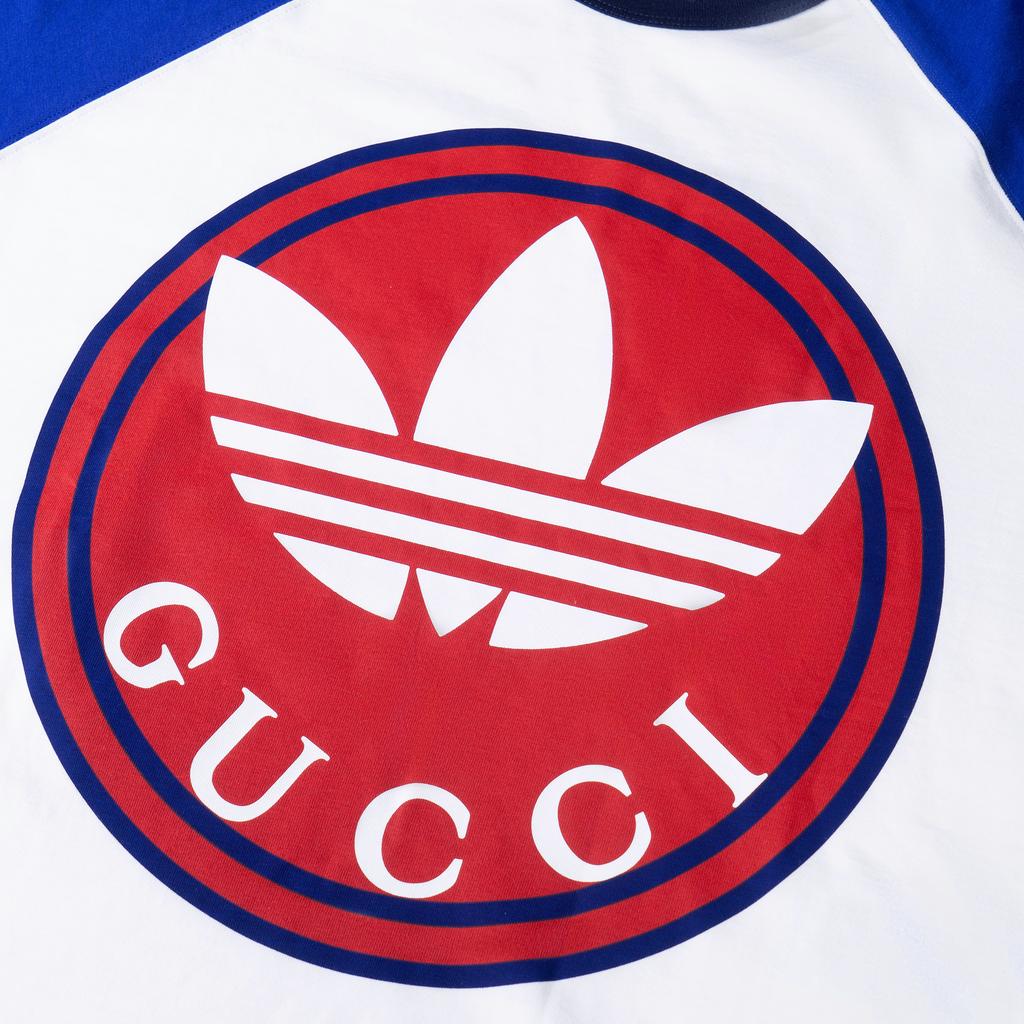 Gucci X Adidas Originals Футболка Весна-Лето 2023 Мужская Слоновая Кость Белый 722938-XJE1F-9221