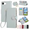 Кожаный ремешок на запястье Crossbody чехол для телефона для IPhone 17 Air 16E 16 15 14 13 12 11 Pro Max 7 8 Plus Кошелек со слотами для карт Чехол