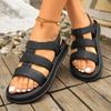 Summer Gladiator Sandals Women Calfskin Leather Open Toe T-bar Strap Hook & Loop Summer Ladies Shoes Handmade