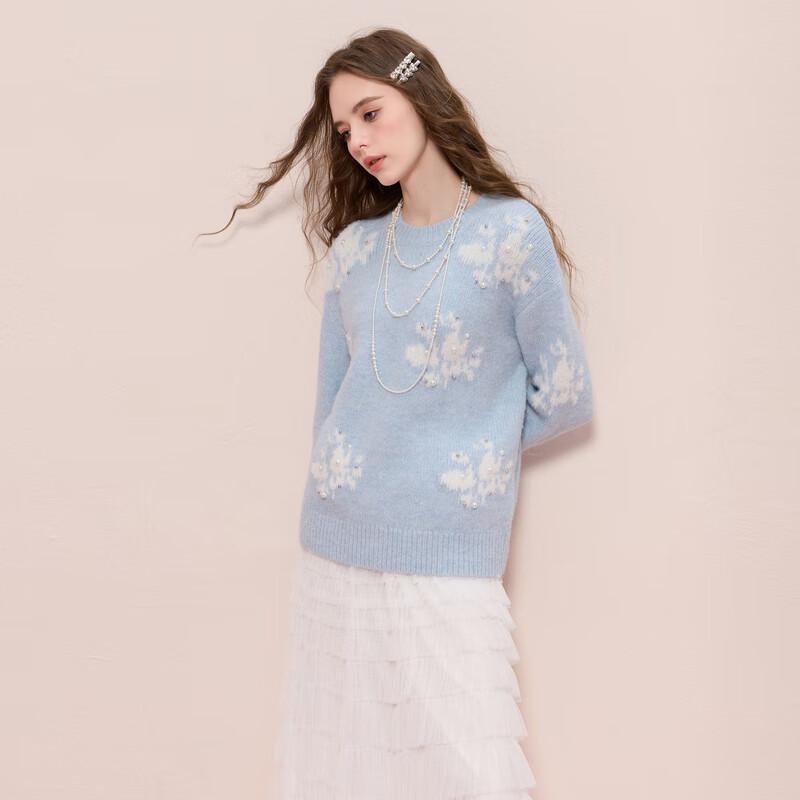 Sancai Women's 2025 Winter Drop Shoulder Knit Sweater