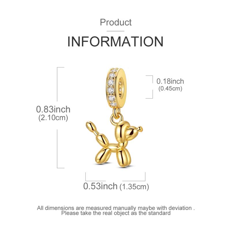 S Copper Charms Beads Pendant Dog Animal Beads Safety Chain Fit Original Bracelet Charms Women Jewelry