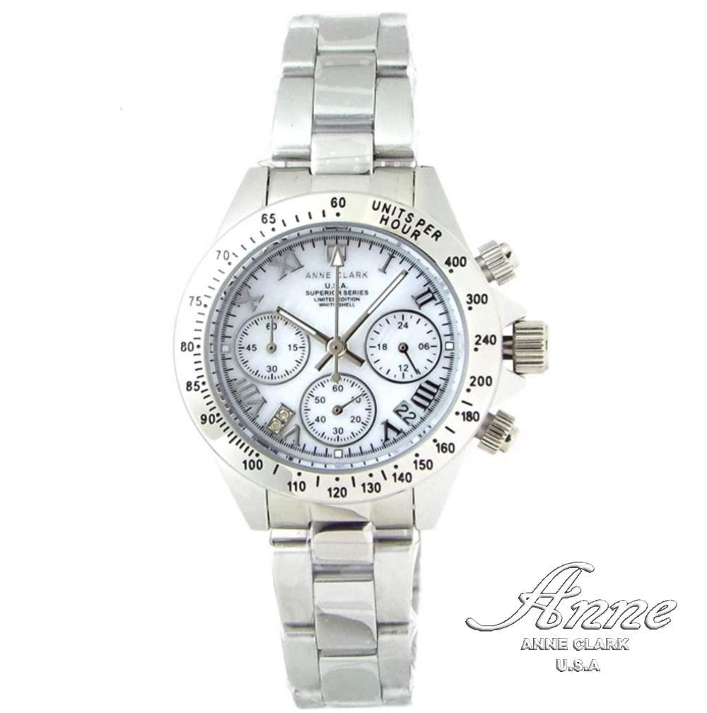 Женские часы с тахиметром и хронографом Оснащены японским механизмом Натуральный белый материал циферблата Водонепроницаемость до 10 АТМ Инструмент для регулировки ремня