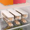 Egg Dispenser Automatic Rolling Egg Storage Box Egg Roller Fridge Egg Holder With 2-Layer Space Saving Egg Rack Egg Organizer