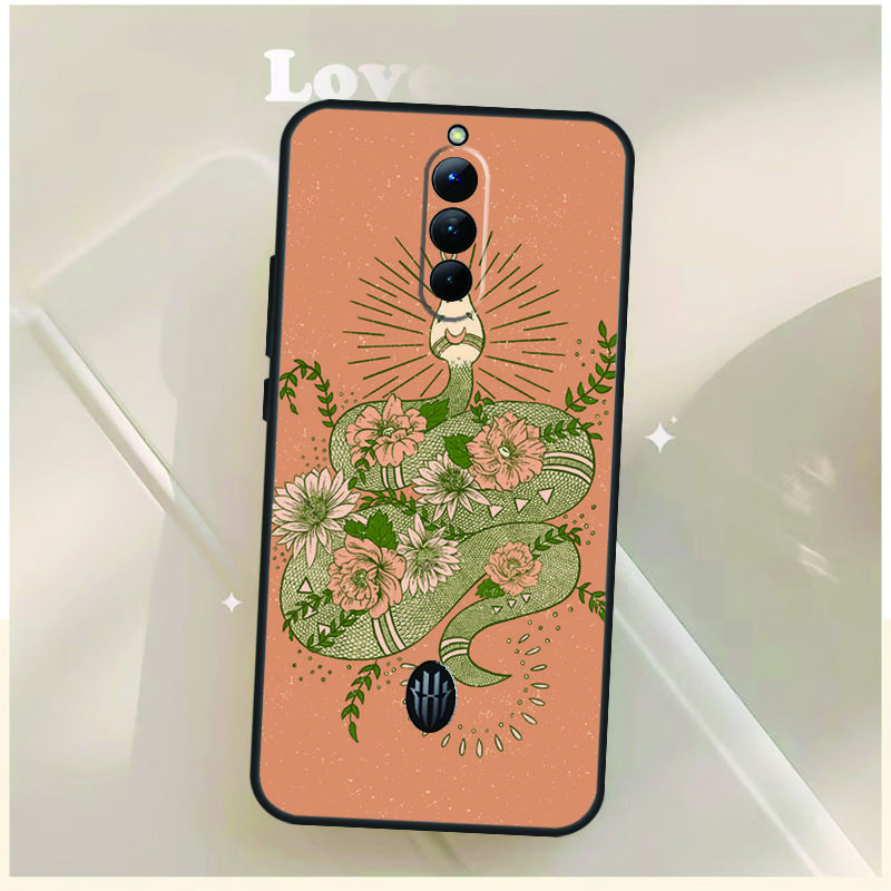 Snake Flower Case For ZTE Nubia Red Magic 11 8 9 10 Pro Plus 8S 9S 10S Pro 6S 7S For RedMagic 10 Air Cover