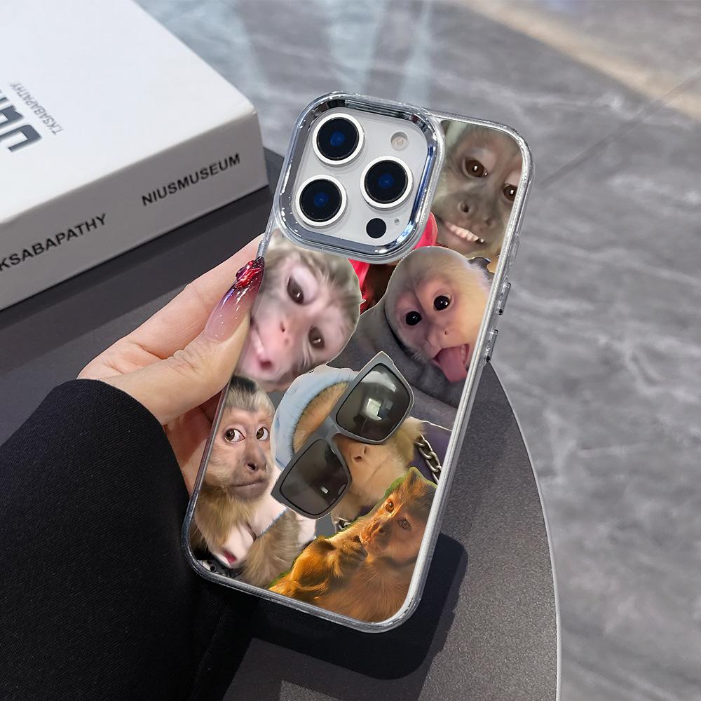 Новый креативный чехол для телефона с рисунком обезьяны для iPhone 17 16e 16 15 14 13 12 11 mini Pro Max X XR XSMAX 8 7Air Plus Прозрачная крышка