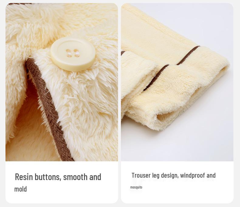 Women's Winter Flannel Pajama Set: Long Sleeve Cardigan & Warm Coral Fleece with Cartoon Panda Design