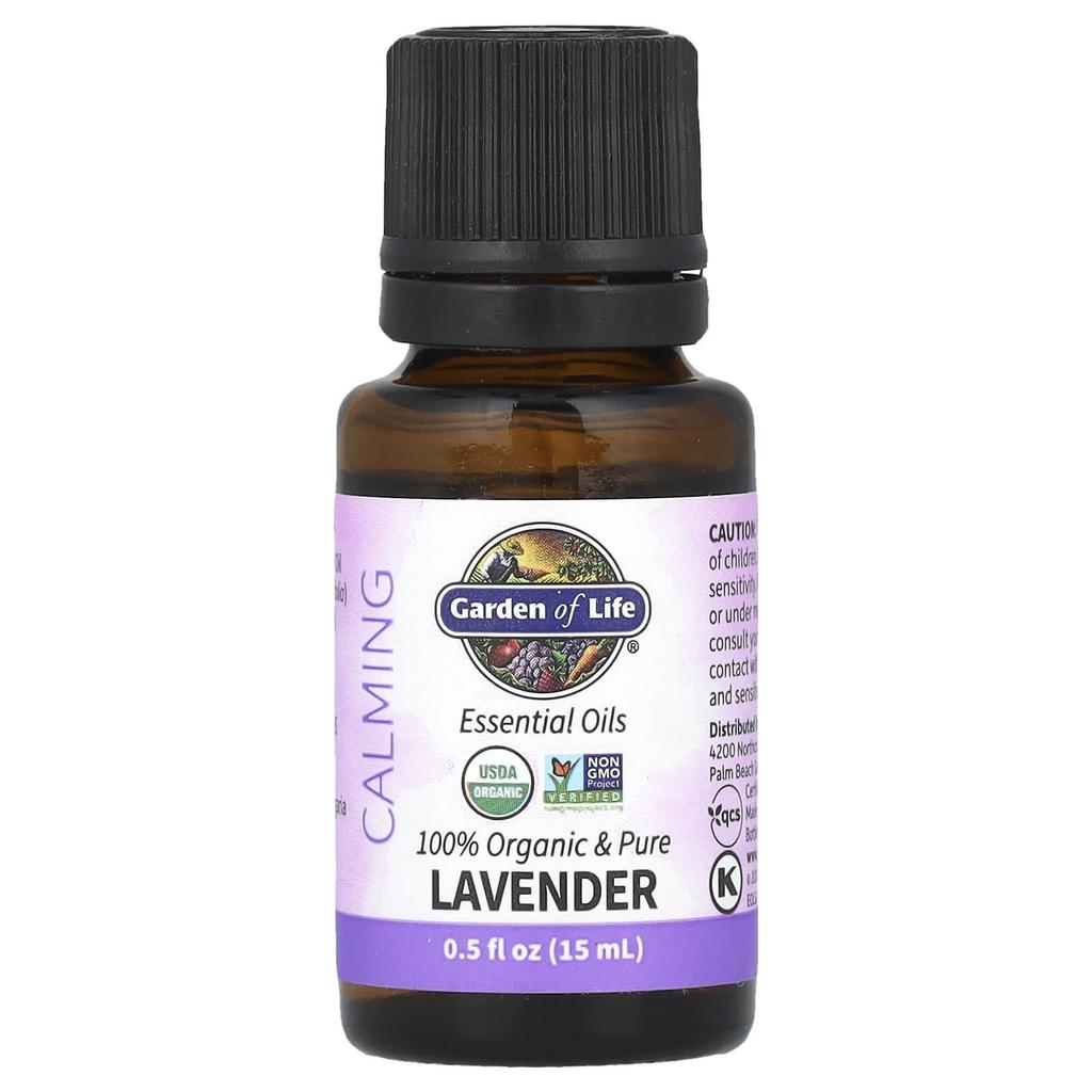 100% Pure Organic Essential Oil, Calming, Lavender, 0.5 Fl Oz (15 Ml)