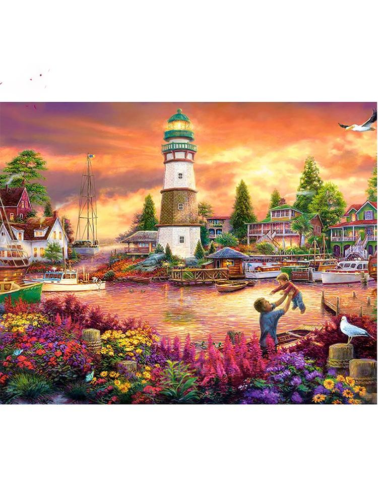 Новый Пейзаж Озеро Луна 5D Алмазная Картина Картина Большой Пейзаж Сделай Сам Полная Мозаика Вышитый Пейзаж Украшение Стены