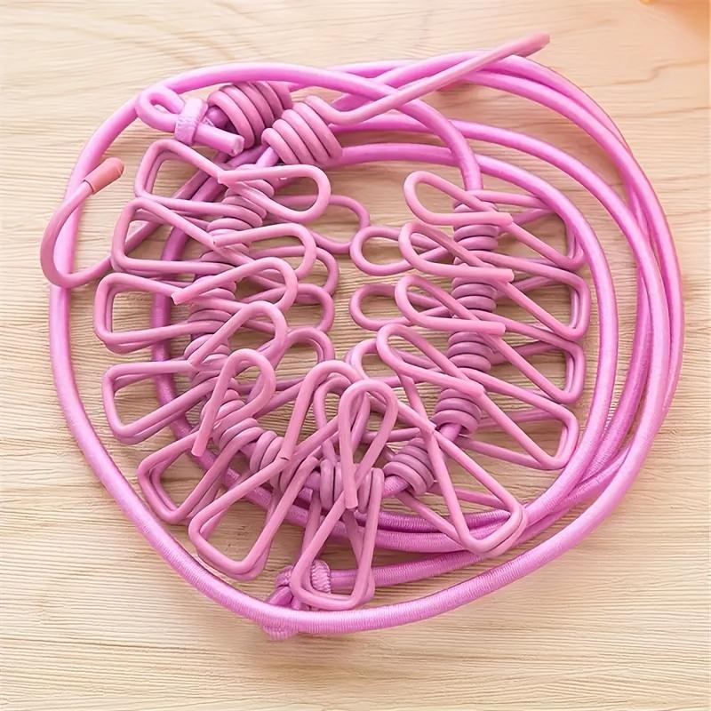 Portable Travel Clothesline with Elastic and Windproof Hangers - Compact, Foldable and Durable Laundry Drying Rack for Home