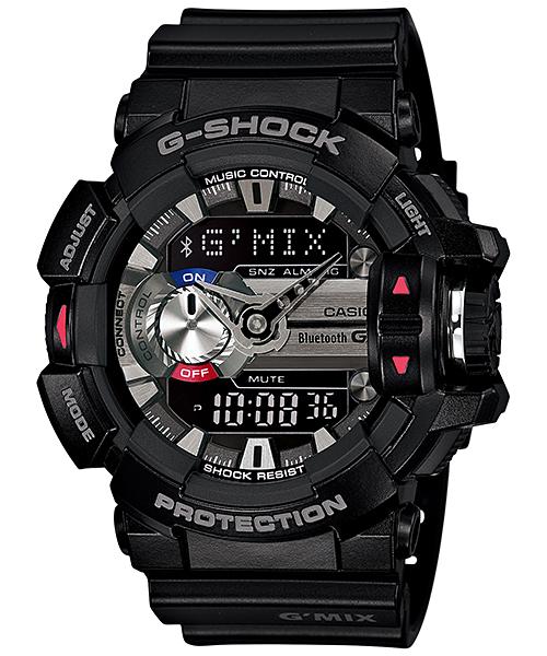 Casio Мужские кварцевые часы G-SHOCK с resin-корпусом, водозащитой 200 м, ударопрочностью, будильником GBA-400-1A