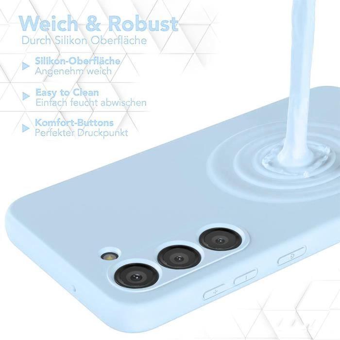 Coque Silicone - Booling - pour Samsung Galaxy S23 FE - Ultra Slim - Protection Anti-Rayures - Bleu Ciel