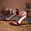 New Summer High Heels Stiletto Buckle Sandals Bow Tie All-match Open Toe Women's Shoes