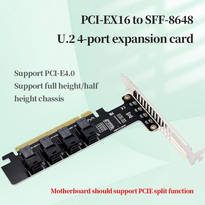 Карта расширения NGFF PCI-E 16X на 4 порта U.2 Разветвитель PCIeX16 на 4 порта U.2 SFF-8639 для Windows
