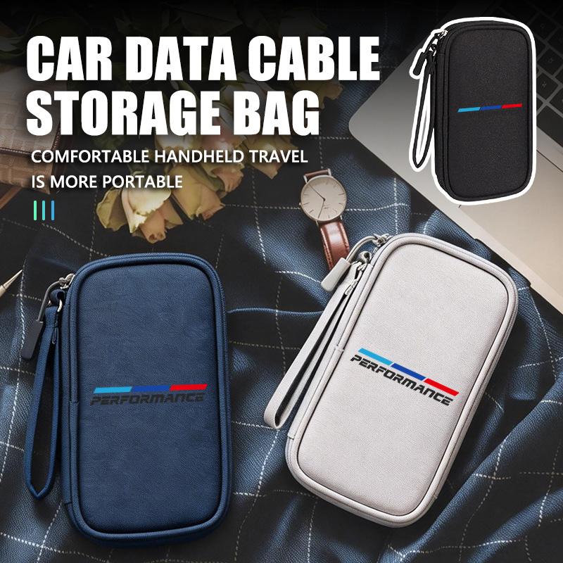 Universal Car Travel Portable Phone Data Line Key Storage Bag For BMW M E87 E30 E46 E28 E39 F18 F35 G03 F10 E93 F20 TKJLP1