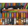 Diamond Painting Cross Stitch Bookshelf Needlework Cat Book Full Round Drill Icon Diamond Embroidery