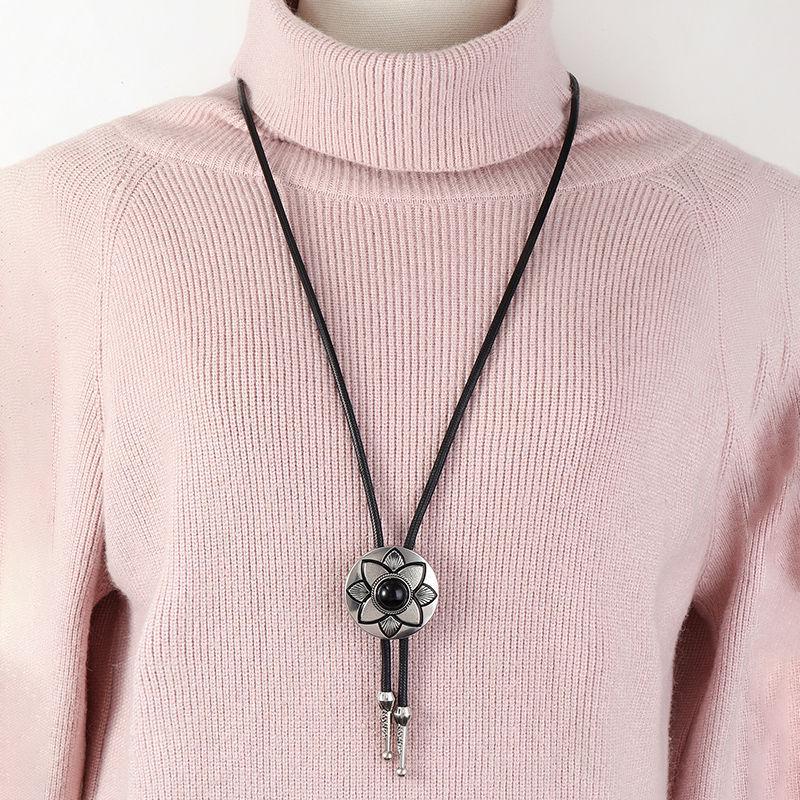 Бирюзовая ковбойская галстук-боло восковая веревка ожерелье для мужчин и женщин